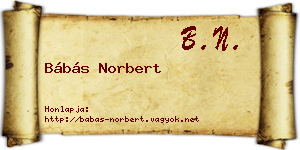 Bábás Norbert névjegykártya