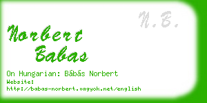 norbert babas business card